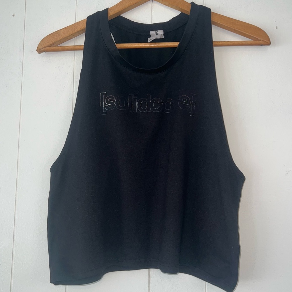 Solidcore Cropped Razorback Back Tank Top Workout Athlete Gym Fitness Size S